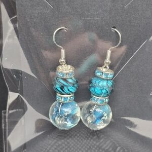 Chic Turquoise and Silver Drop Earrings